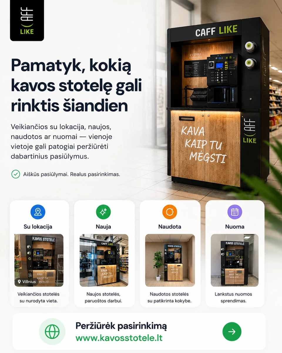 Pamatyk, kokią kavos stotelę gali rinktis šiandien